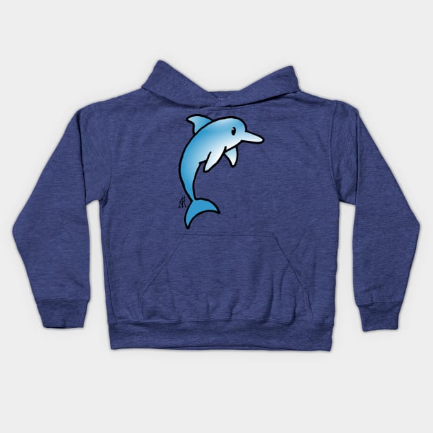 Dolphin Kids Hoodie by Cardvibes